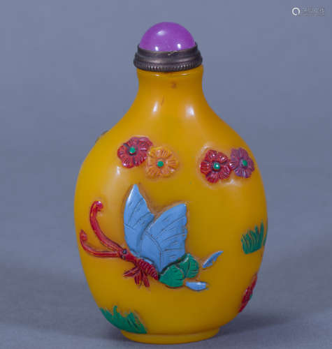 ancient Chinese glazed snuff bottle中國古代琉璃鼻煙壺