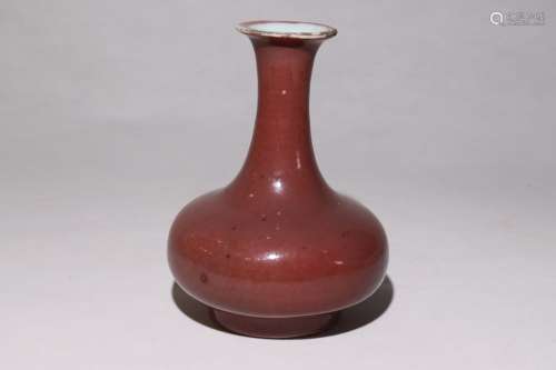 矾红荸荠瓶 Alum red water chestnut bottle