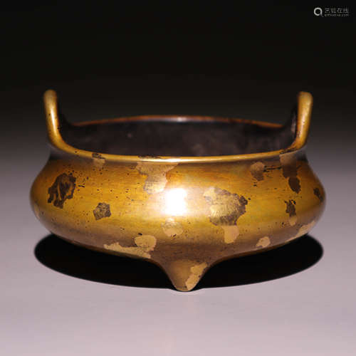 铜鎏金香炉 Copper gilded censer