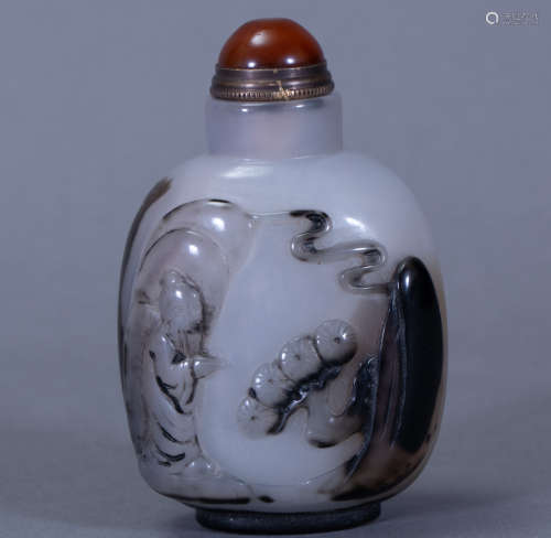 Ancient Chinese agate snuff bottle中國古代瑪瑙鼻煙壺