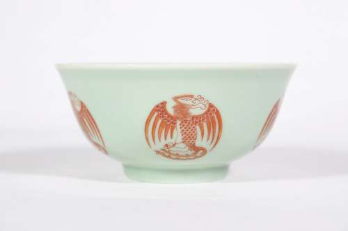矾红兽纹碗 Red bowl with animal pattern