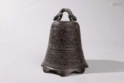 铜制暗刻花铃铛 Bronze bell