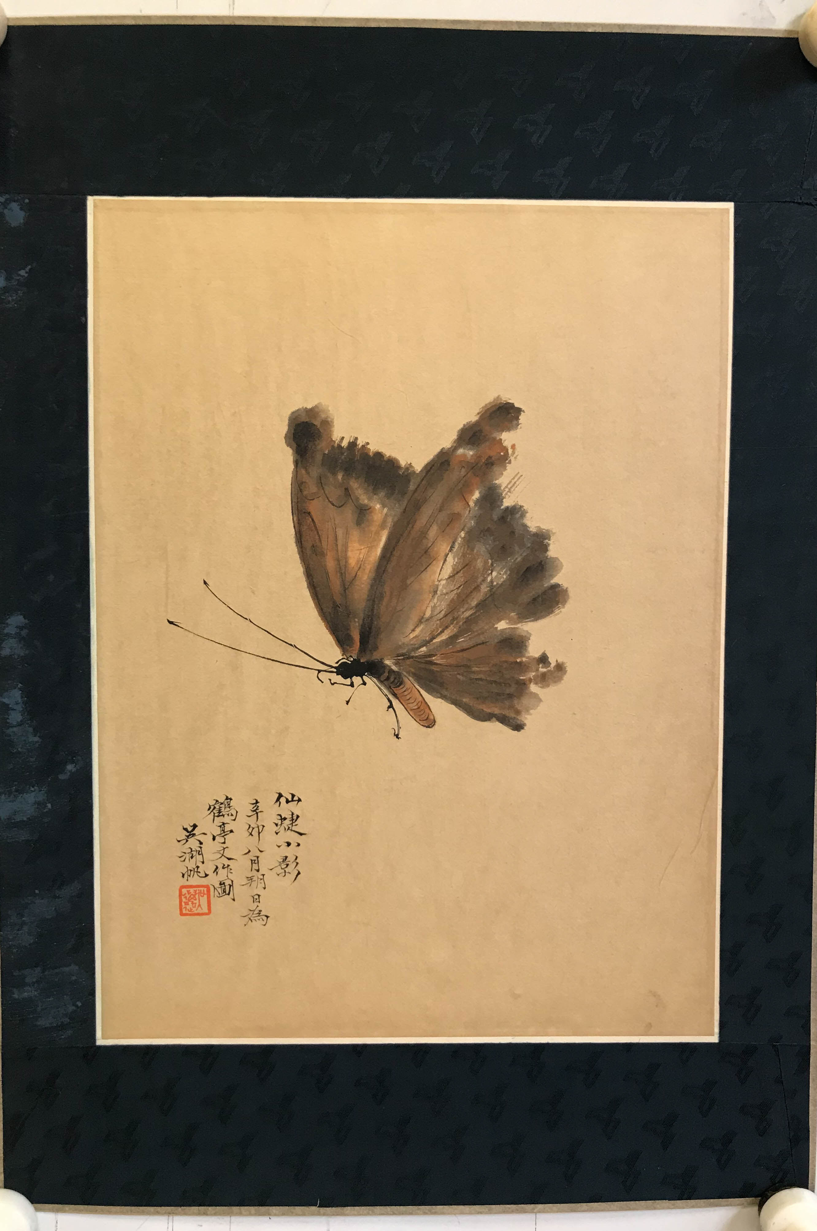 中国蝴蝶画一副achinesebutterflypainting