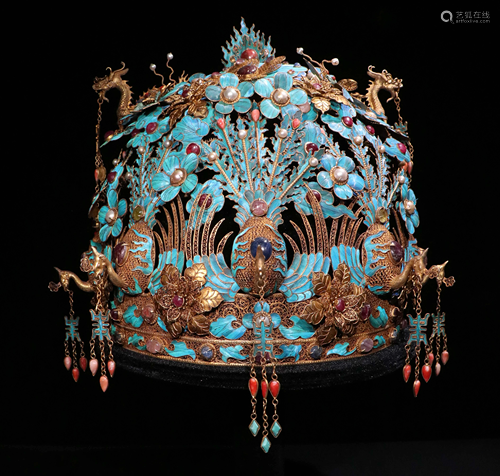 A GILT SIVER EMPRESS CROWN