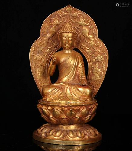 A VINTAGE GILT BRONZE BUDDHA