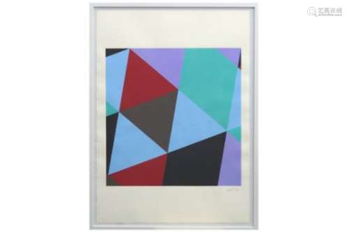 KENT NIGEL (° 1933) schilderij in acryl op papier met een abstracte compositie - [...]