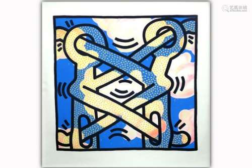 HARING KEITH (1958 - 1990) seriegrafie (silkscreen) in kleur met een typische [...]