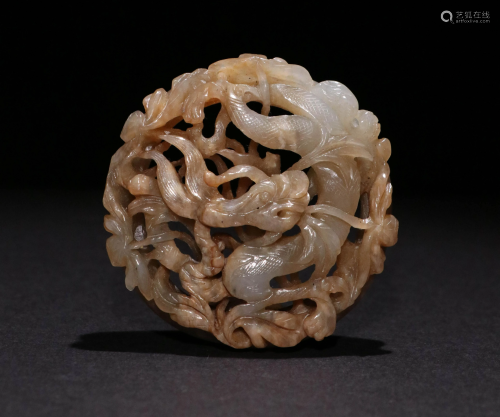 A CHINESE VINTAGE WHITE JADE PAD