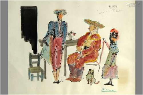 PICASSO PABLO, DIEGO, JOSÉ (1881 - 1973) opgehoogde litho uit 