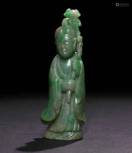 AN OLD JADEITE COURT LADY DISPLAY ITEM