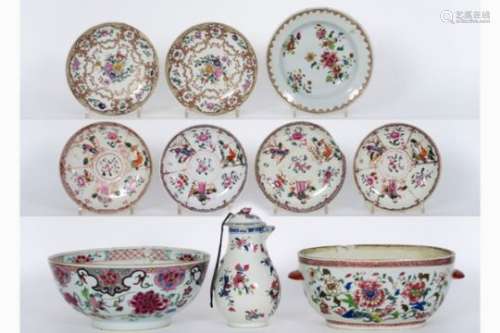 Lot achttiende eeuws Chinees porselein met bordjes, bowl, ... - - 18th Cent. [...]