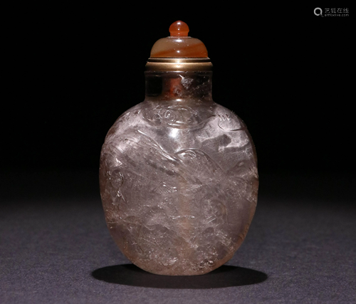 A ROCK CRYSTAL SNUFF BOTTLE