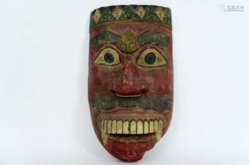 HIMALAYA-GEBIEDEN - ca 1900 tempelmasker gebruikt tijdens ceremoniële optochten en [...]