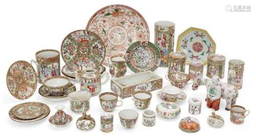 A large collection of Chinese Canton export porcelain, 19th-early 20th century, to include a mug,