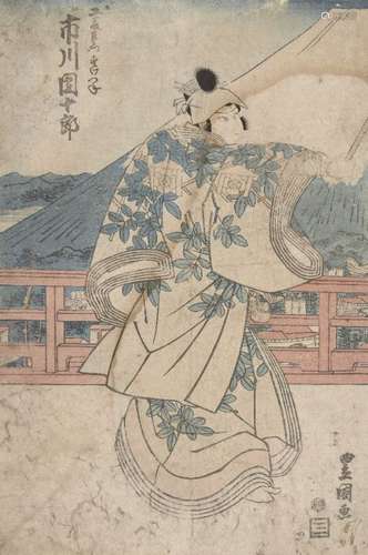 Utagawa Toyokuni, Japanese 1769-1825, actors Ichikawa Danjuro and Iwai Danjuro, woodblock prints