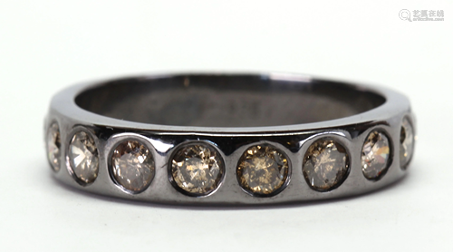 Diamond, blackened silver ring