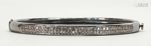 Diamond, silver bangle