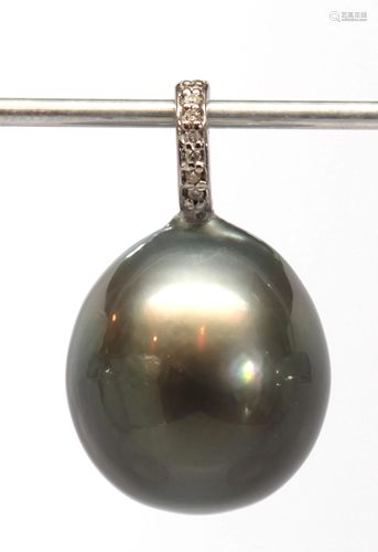 Tahitian cultured pearl, pendant