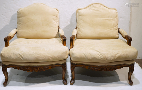 A pair of oversize fauteuils by Kreiss Collection