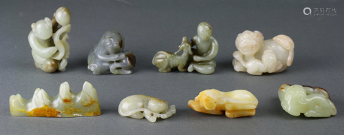 ( lot of 8) A group of Chinese jade and hard…