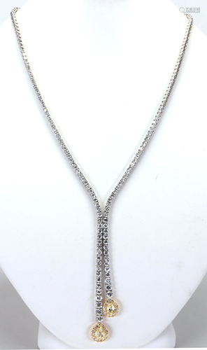 Diamond, 18k gold necklace