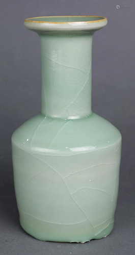 A Chinese Celadon-Glaze Mallet-Shaped Vase