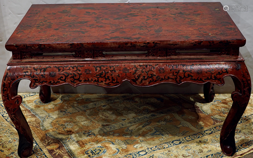 Chinoiserie lacquer decorated low table 19th…