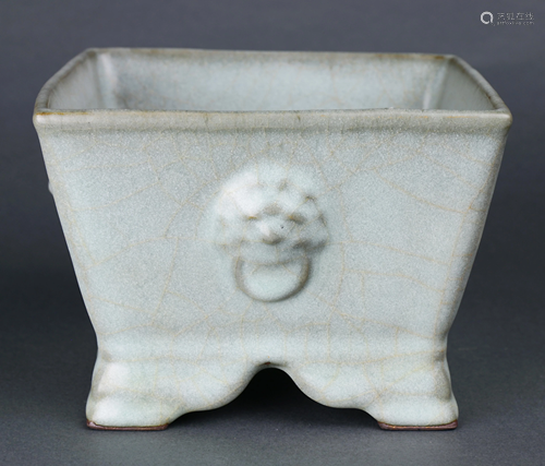 Chinese Guan-Type Square Censer