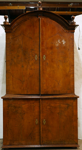 A George I style walnut cabinet, circa 1900