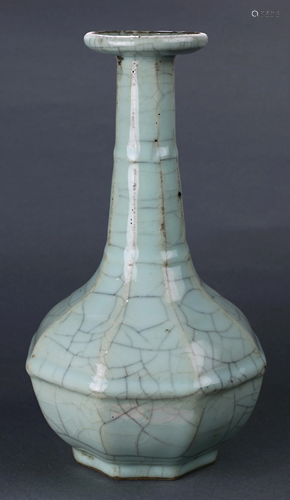 Chinese Longquan Guan-Type Octagonal Vase