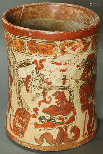 Maya Guatemala Peten cylinder vessel, Ex. …