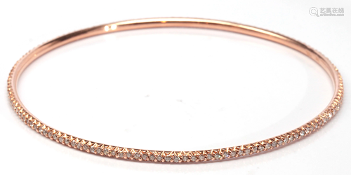 Diamond, 14k rose gold bracelet