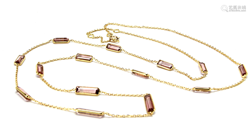 Tourmaline, 18k yellow gold necklace