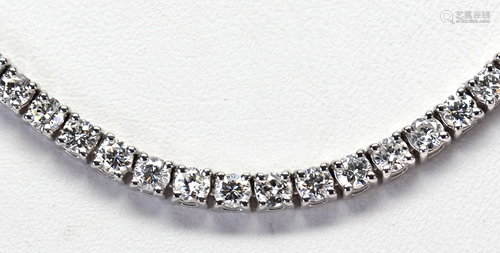 Diamond, 18k white gold necklace