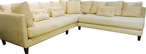 A Crate and Barrel sectional sofa