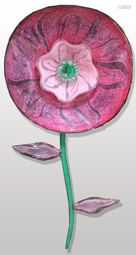 Modernist art glass floriform sculpture