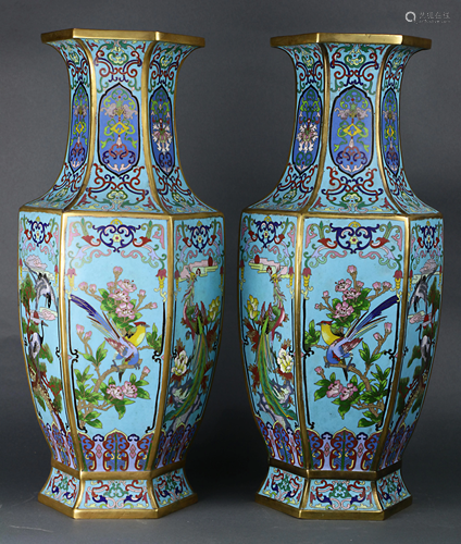 (lot of 2) A Pair of Chinese Cloisonn‚ Enamelled