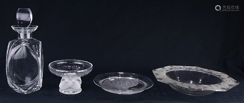 A Lalique art glass group