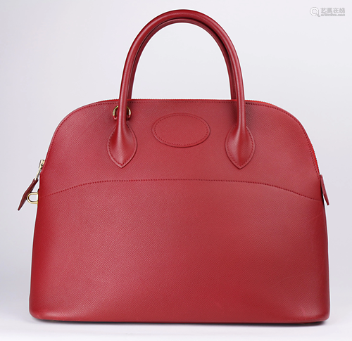 Hermes Rouge Epsom Bolide 35 with gold-plate…