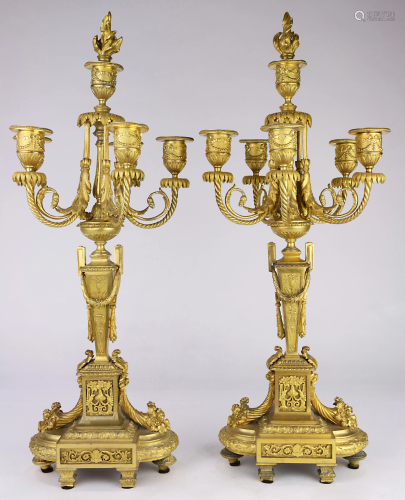 A Pair of Neoclassical style gilt ca…