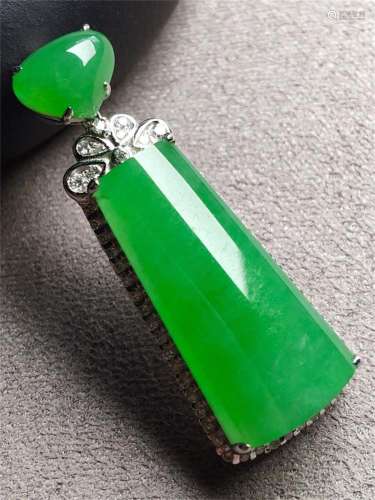 (Natural Light)A Chinese Carved Jadeite Pendant(W/O Chain)