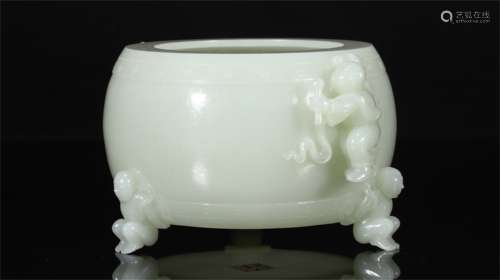 A Chinese Carved Jade Water Pot