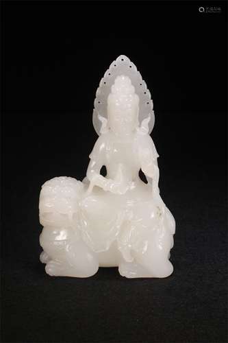 A Chinese Carved Jade Figure of Buddha