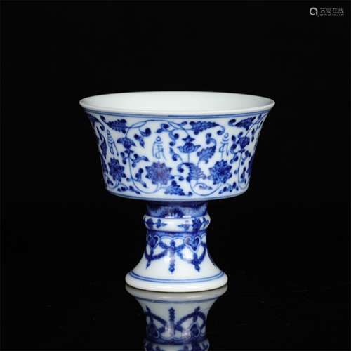 A Chinese Blue and White Porcelain Cup