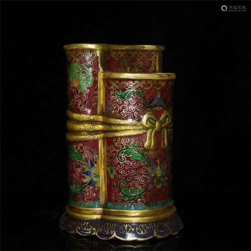 A Chinese Cloisonne Brush Pot