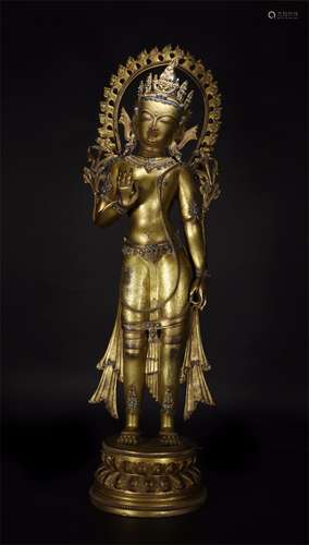 A Chinese Gilt Bronze Figure of Buddha