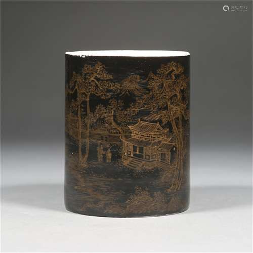 A Chinese Porcelain Brush Pot