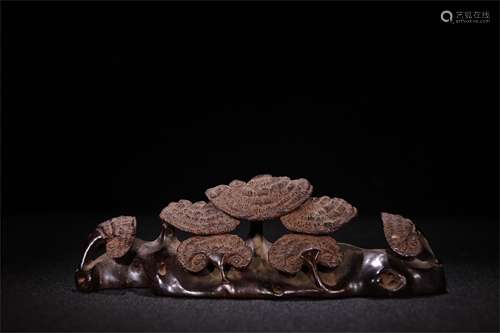 A Chinese Carved Hardwood Brush Rack