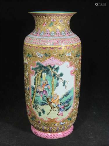 A Chinese Famille-Rose Porcelain Vase