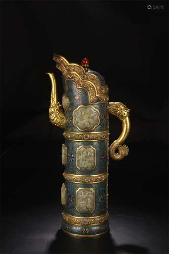 A Chinese Cloisonne Wine Pot